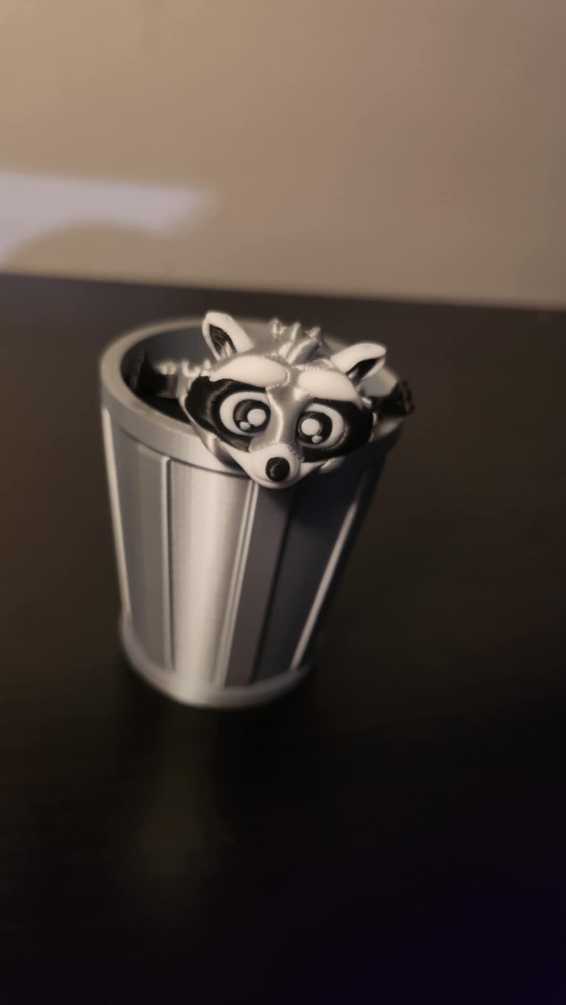 Vaskebjørn med skraldespand