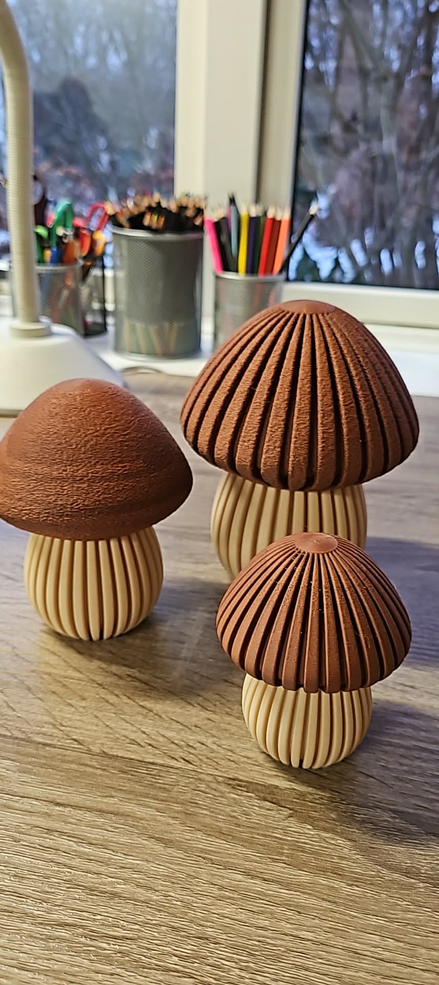 🍄 Dekorative 3D-printede svampe – sæt med 3 stk.