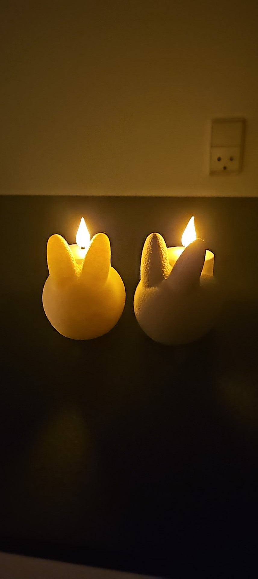 Kaniner fyrfadsstager sæt 2 stk